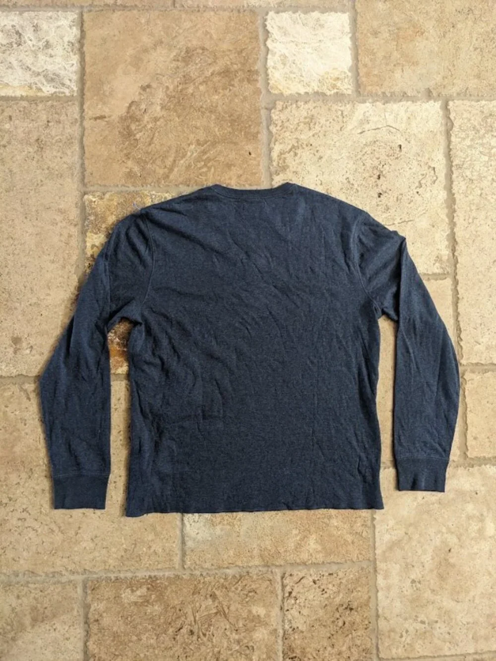 BRAND NEW J. CREW BLUE HEATHERED MENS HENLEY SHIRT SIZE LARGE
